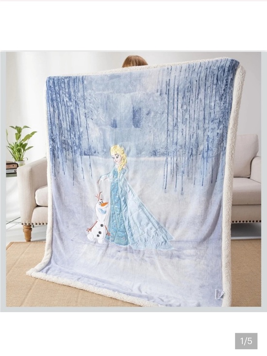 Other - 🆕 Disney Frozen Elsa & Olaf Plush Throw Blanket - Light Blue 50x60